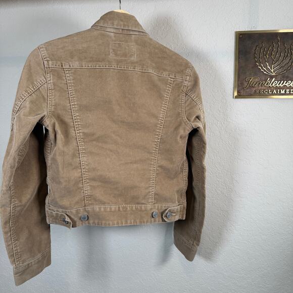 Women's Levi's Tan Classic Style Corduroy Button Front Jacket Size Small - Picture 7 of 9